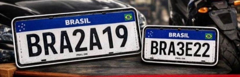 Placa Mercosul para carro e moto